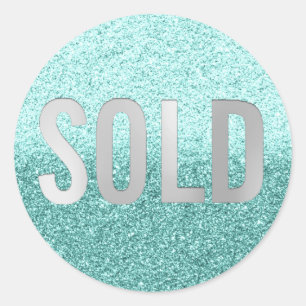 Sold Out Grey Ocean Beach Real Estate Agent Classic Round Sticker