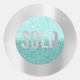 Sold Out Silver Ocean Beach Real Estate Agent Classic Round Sticker