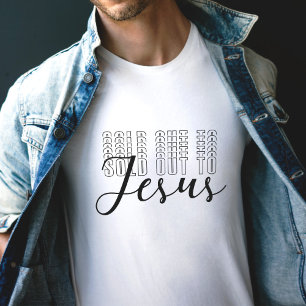Sold Out To Jesus Faith-Based Religious Mens White T-Shirt