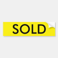 SOLD Real Estate Bumper Sticker for Sign