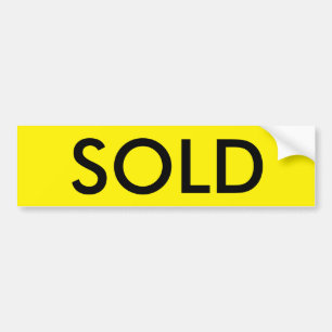 SOLD Real Estate Bumper Sticker for Sign