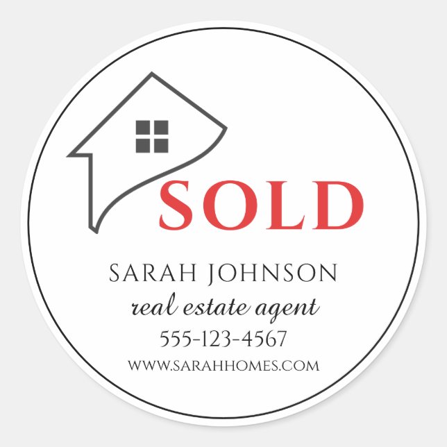 Sold Real Estate  Classic Round Sticker (Front)