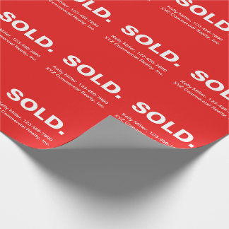 SOLD Real Estate Marketing | Minimalist Bold Red Wrapping Paper