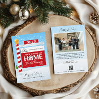 Sold Sign QR Code Real Estate Christmas Card