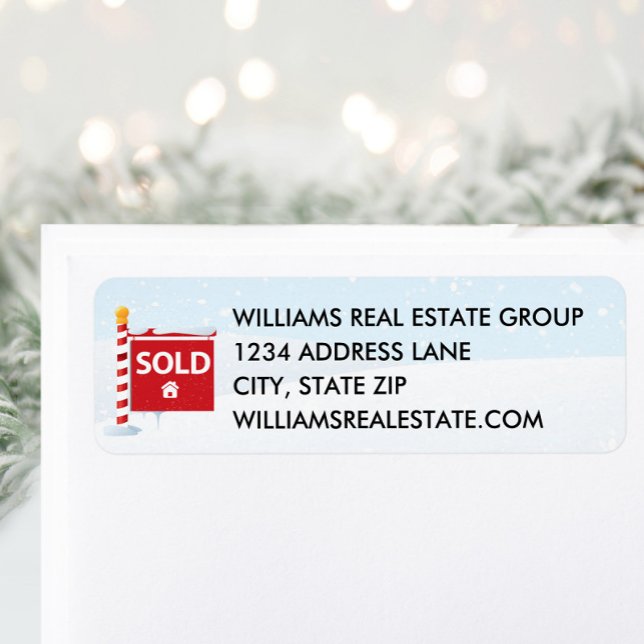 Sold Sign Real Estate Christmas Holiday Address (Creator Uploaded)
