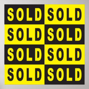 sold sign yellow black