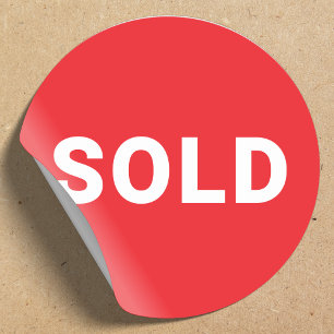 Sold Sticker   Red Product Label