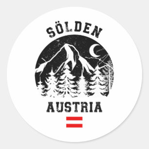 Sölden Austria Alps Ski Resort Alpine Skiing Austr Classic Round Sticker