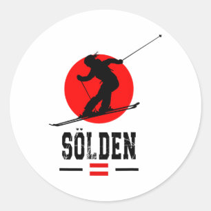 Sölden Austria Ski Resort Alps Austrian Skiing Sou Classic Round Sticker