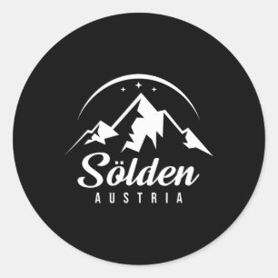 Sölden Austria Ski Resort Skiing Snowboarding Souv Classic Round Sticker