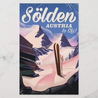 Sölden Austria vintage ski poster Stationery