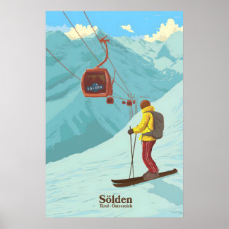 Solden Ski Resort Travel Poster