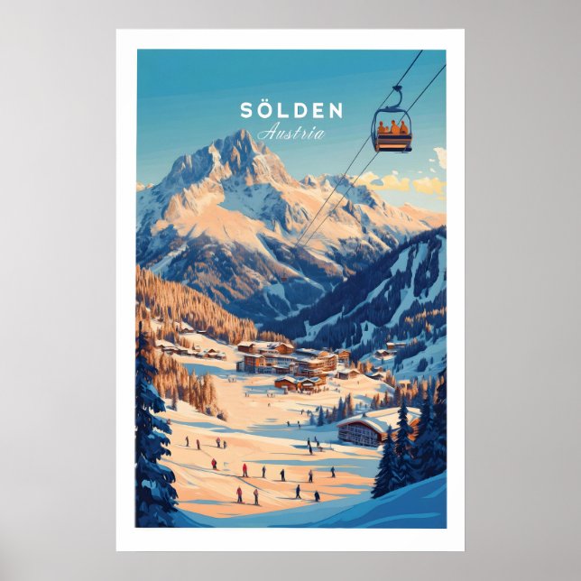 Sölden Ski Wall Art Print Austria 1 (Front)