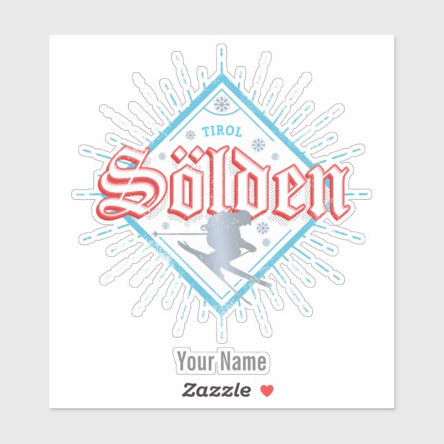 Solden Tirol Retro Skier Vintage Ski Holiday (Sheet)