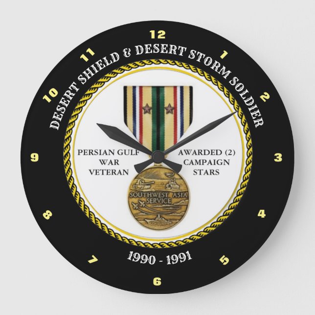 SOLDIER 2 STARS  / DESERT SHIELD & STORM LARGE CLOCK (Front)