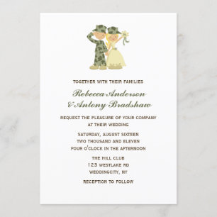 Soldier and Bride Wedding Invitations