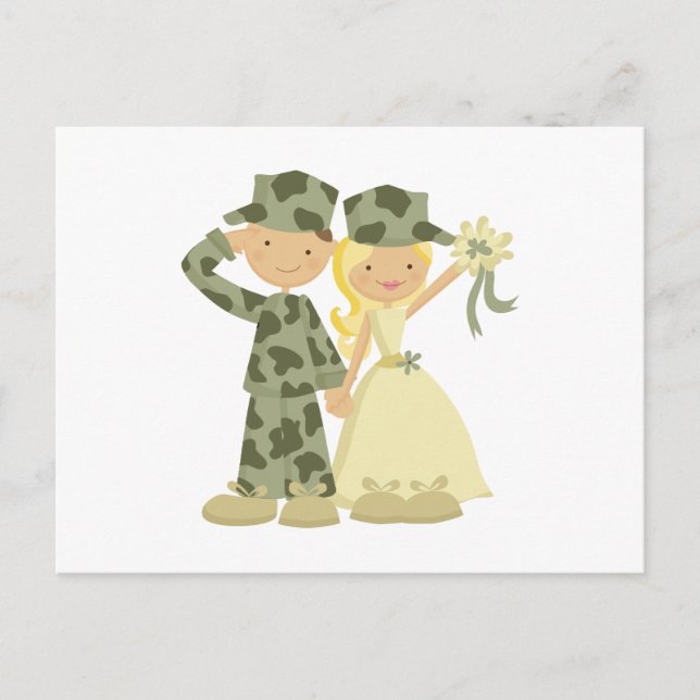 Soldier and Bride Wedding Response Cards (Front)