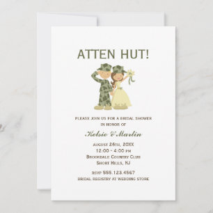 Soldier and Bride Wedding Shower Invitations