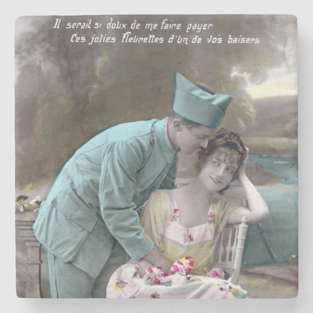 Soldier and Lover Stone Coaster (Front)