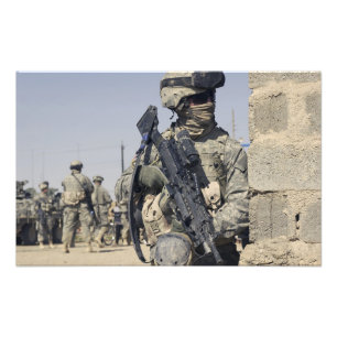 Soldier armed with a MK-48 Photo Print