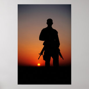 Soldier at Sunset Poster