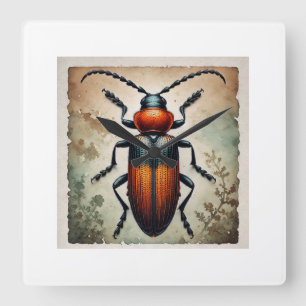 Soldier Beetle 060924IREF211 - Watercolor Square Wall Clock