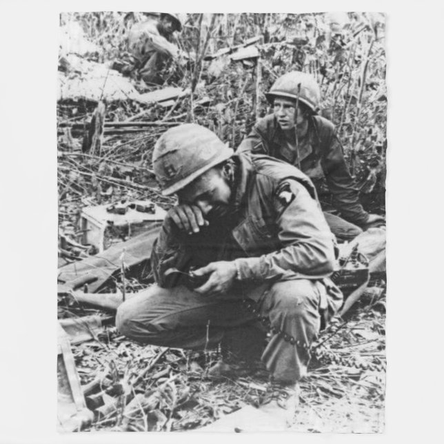 SOLDIER CRYING FLEECE BLANKET (Front)