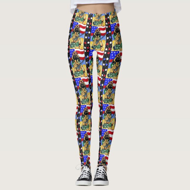Soldier Dachshund Leggings (Front)