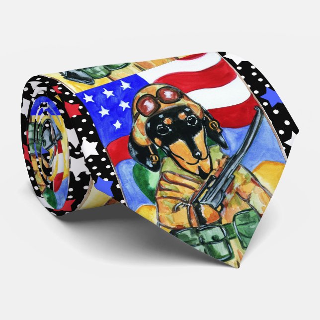 Soldier Dachshund Tie (Rolled)