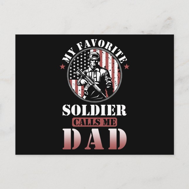 Soldier Dad Gift USA Postcard (Front)