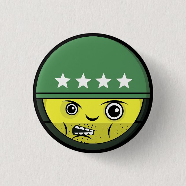 Soldier Face 3 Cm Round Badge (Front)