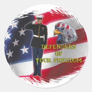 Soldier flag classic round sticker