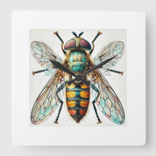 Soldier Fly 170724IREF230 - Watercolor Square Wall Clock