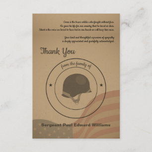 Soldier Funeral Thank You Card