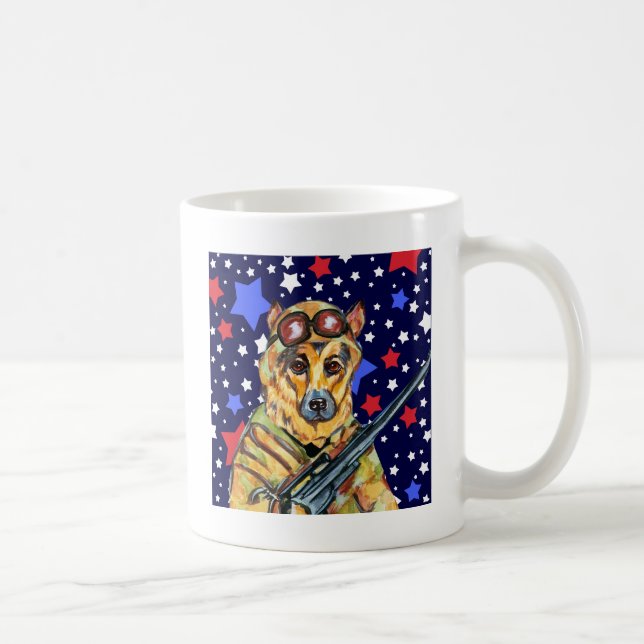 SOLDIER GERMAN SHEPHERD COFFEE MUG (Right)