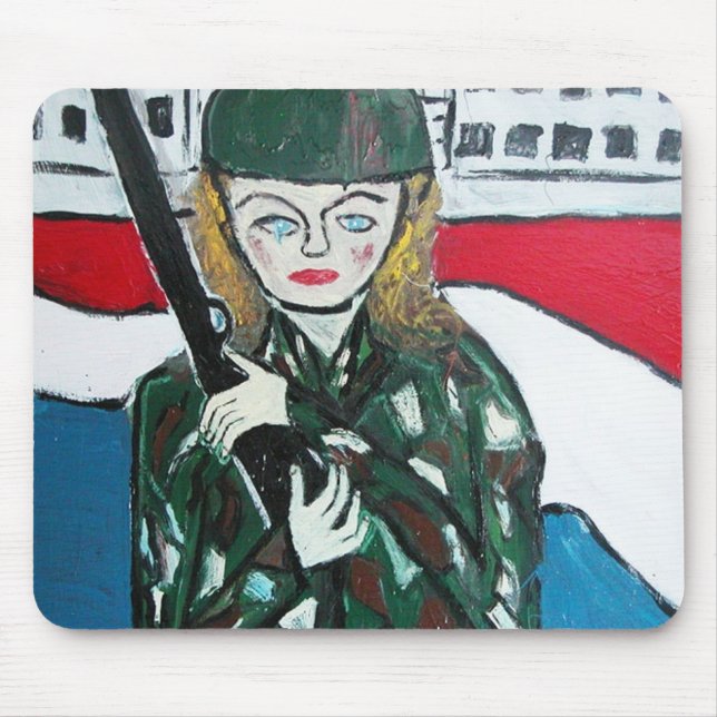 Soldier Girl Mouse Mat (Front)