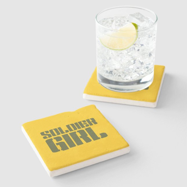 SOLDIER GIRL STONE COASTER (Side)
