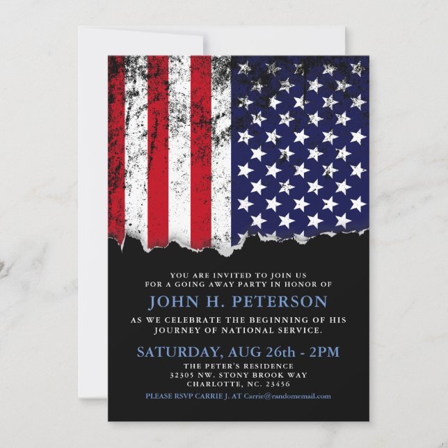 Soldier Going Away Party Announcement | Invite (Front)