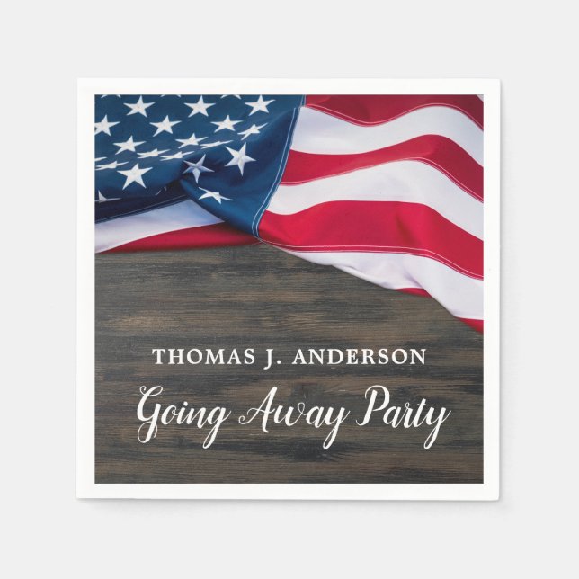 Soldier Going Away Party USA Flag Military Napkins (Front)