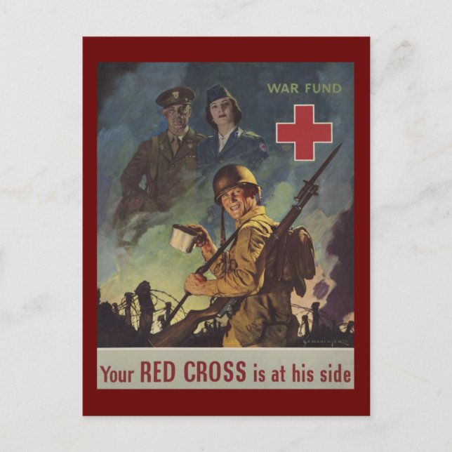 Soldier Holding Coffee Postcard (Front)