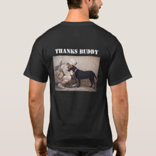Soldier in Fatigues with His Military Dog T-Shirt