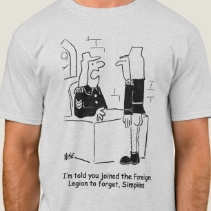 Soldier in the French Foreign Legion Cartoon T-Shirt