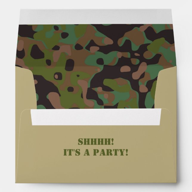 Soldier Joe Camouflage Party Card Envelope (Back (Bottom))