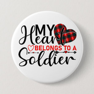 Soldier Military Love Support 7.5 Cm Round Badge