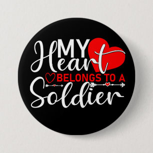Soldier Military Love Support Button
