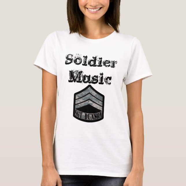 Soldier Music (ACU SGT LOGO) Ladies T-Shirt (Front)
