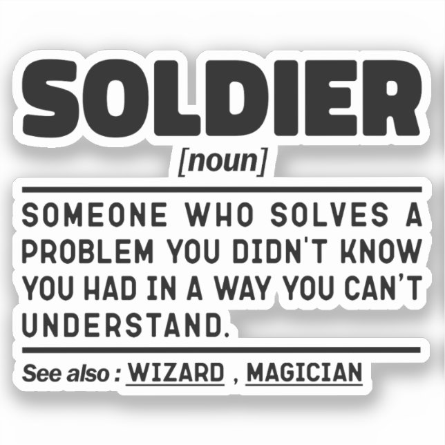 Soldier Noun Definition Retired Veteran Dad Cool (Front)
