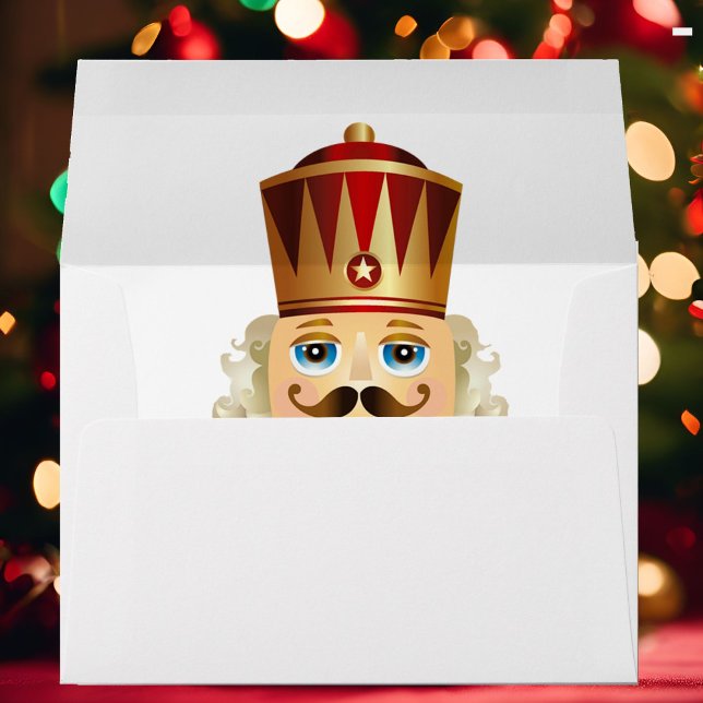 Soldier Nutcracker Red Gold Card Invitation Envelope (Creator Uploaded)