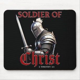 Soldier of Christ 2 Timothy 2:3 Christian Bible Mouse Mat