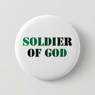 Soldier of God vert & noir 6 Cm Round Badge